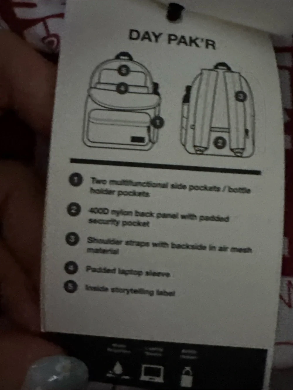 EASTPAK x Pokémon Graphic Print Backpack Red/White Zip Front Pocket Bottle